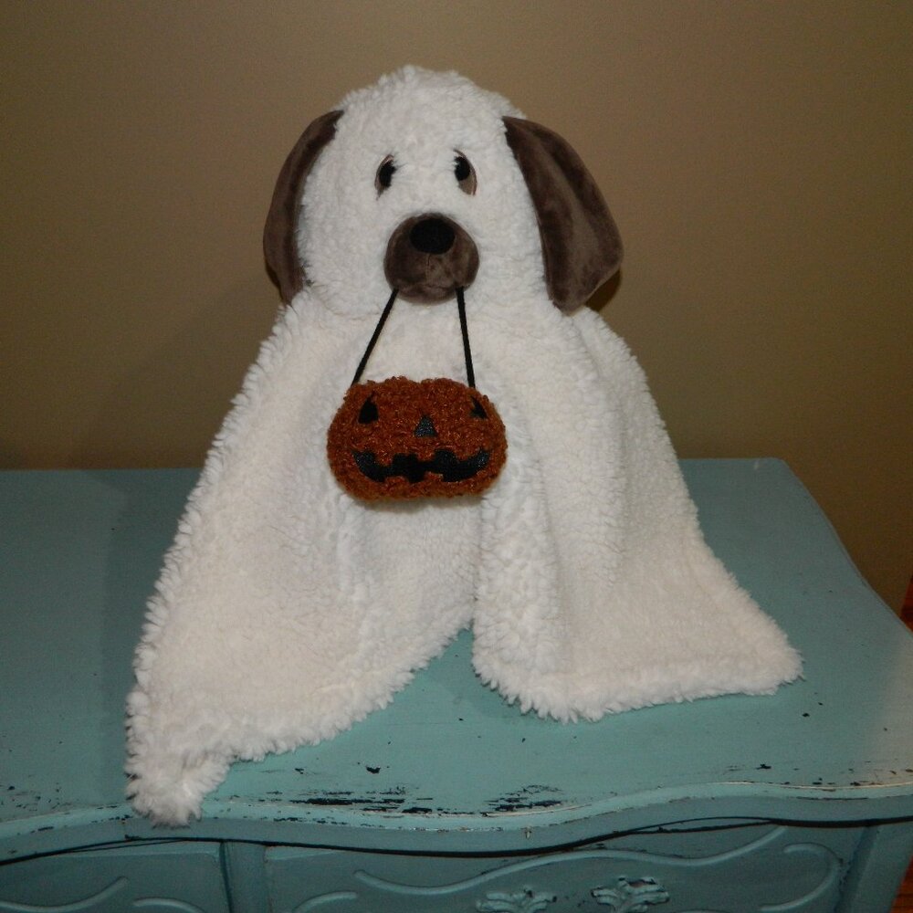 Pottery Barn Gus Doug Dog Ghost Pillow